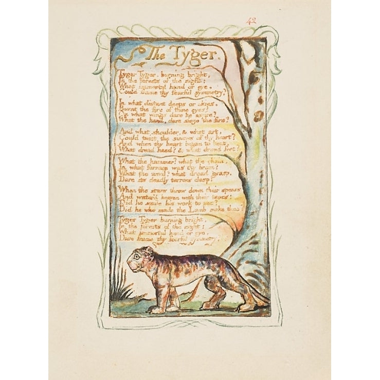 Songs of Innocence and of Experience: The Tyger Poster Print by William Blake (British London 1757 ??1827 London) (18 x Image 1