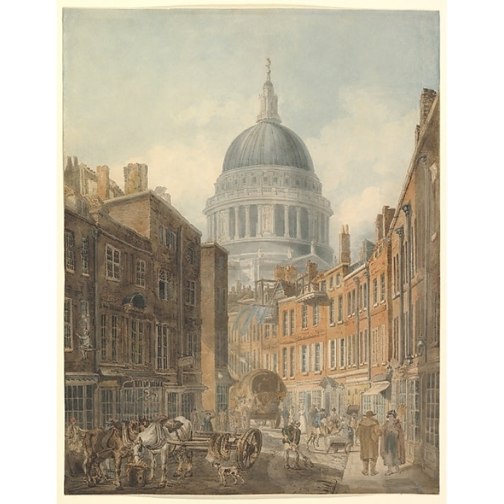 St. Pauls Cathedral from St. Martins-le-Grand Poster Print by Thomas Girtin (British London 1775??1802 London) (18 x 24) Image 1