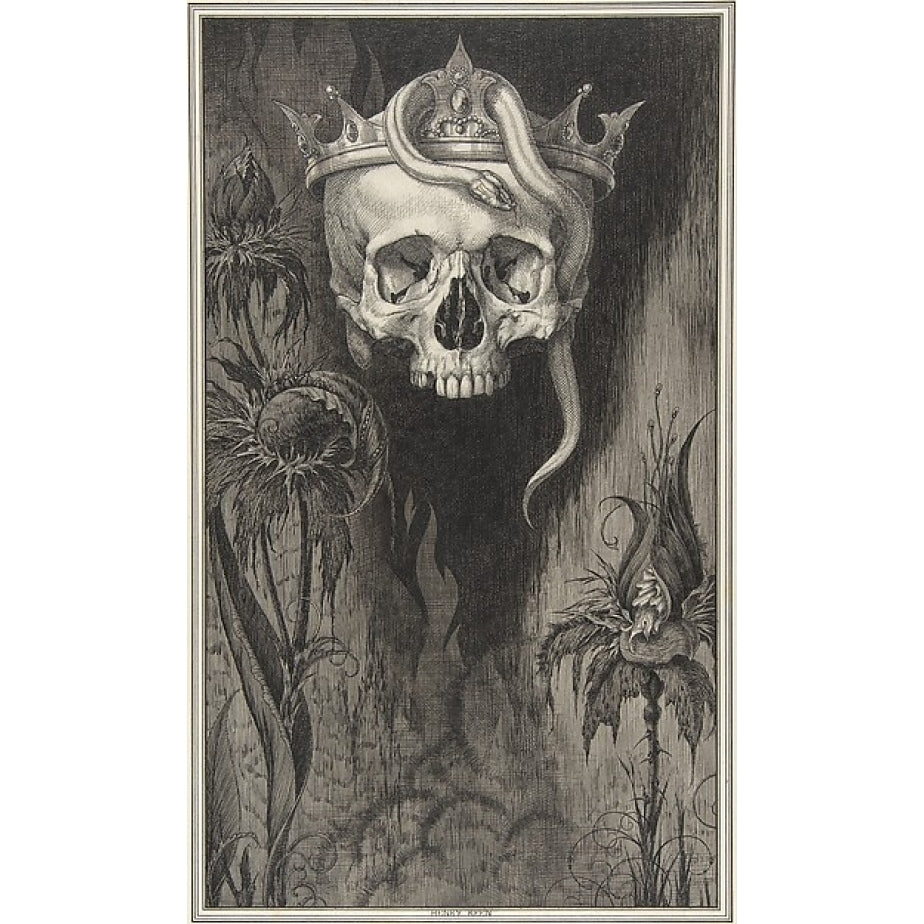 Skull Crowned with Snakes and Flowers The Duchess of Malfi and The White Devil Poster Print by Henry Weston Keen Image 1