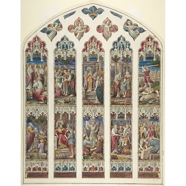 Design for Old Testament Window Poster Print by Attributed to Dante Gabriel Rossetti (British London 1828 ??1882 Image 1