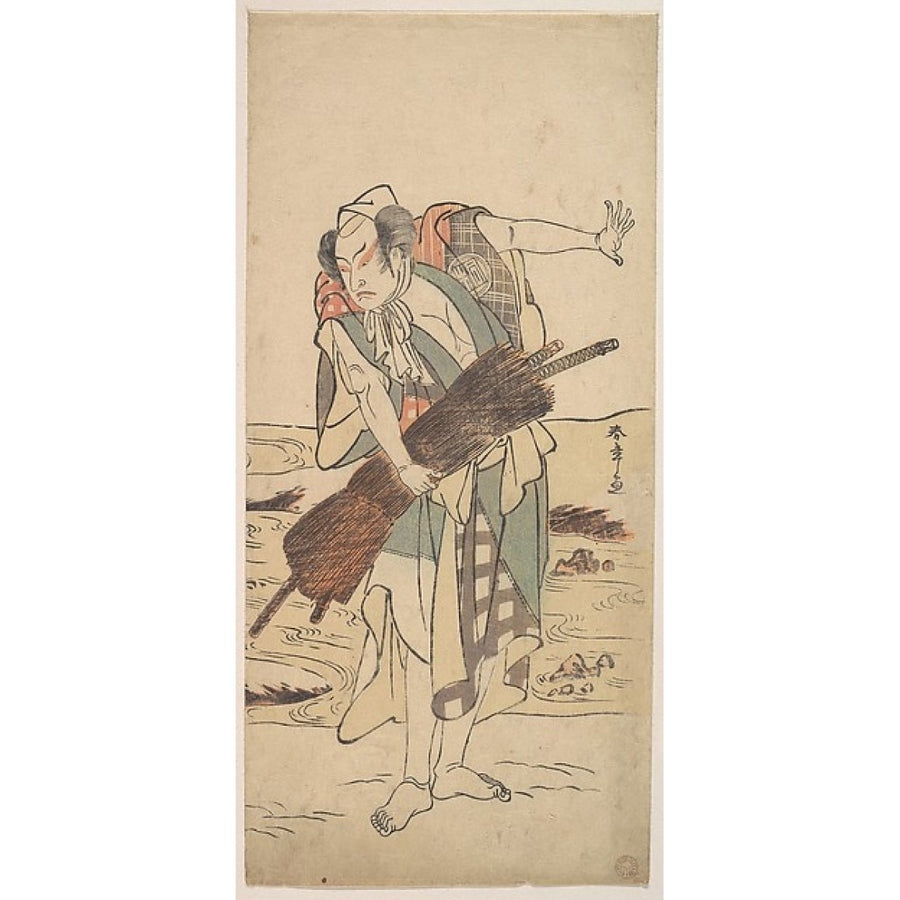 Arashi Sangoro as a Ronin Samurai Standing on the Bank Poster Print by Katsukawa Shunsho (Japanese 1726??1792) (18 x 24) Image 1