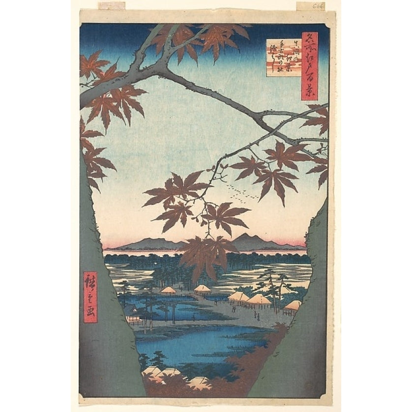 Maples at Mama from the series One Hundred Famous Views of Edo Poster Print by Utagawa Hiroshige Image 1