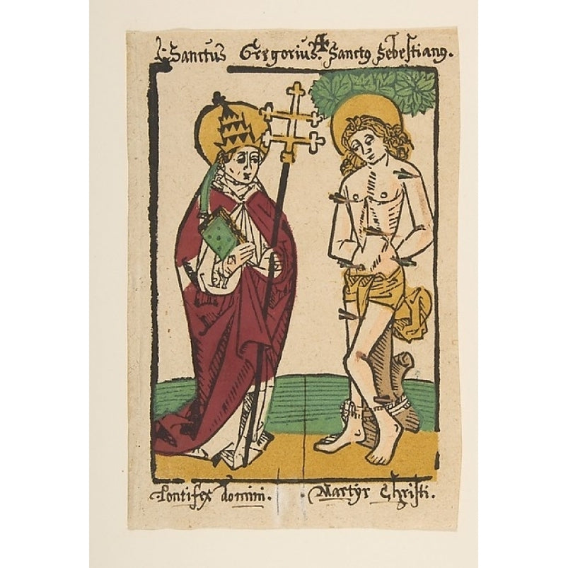 St. Gregory and St. Sebastian (Schr. 1493x) Poster Print by Anonymous German 15th century (18 x 24) Image 1