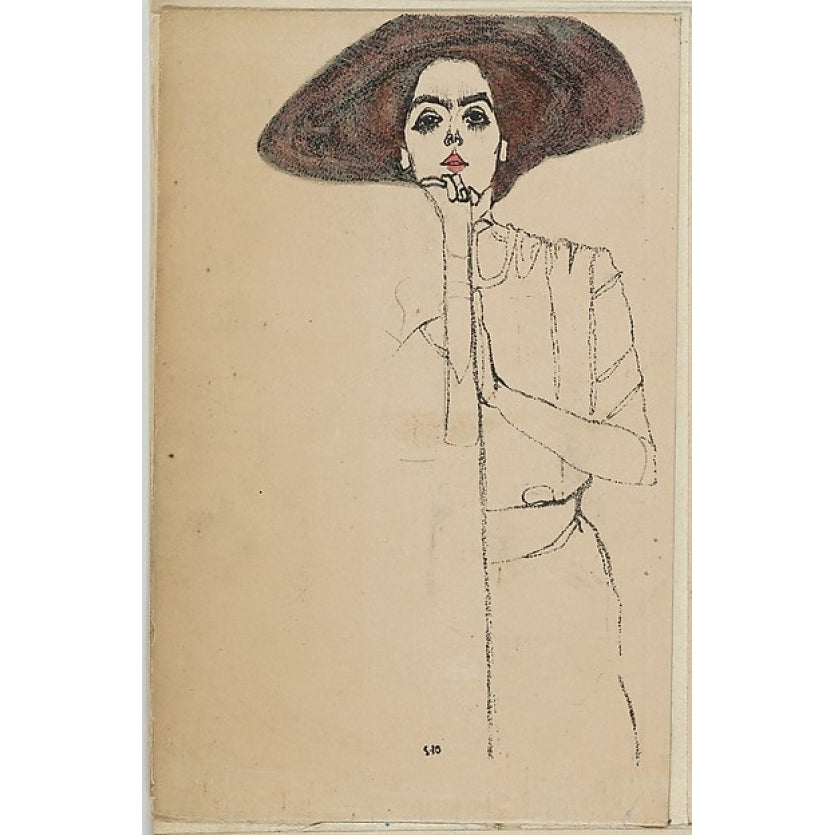 Portrait of a Woman Poster Print by Egon Schiele (Austrian Tulln 1890 ??1918 Vienna) (18 x 24) Image 1