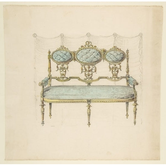 Design for a Settee Poster Print by Anonymous French 19th century (18 x 24) Image 1