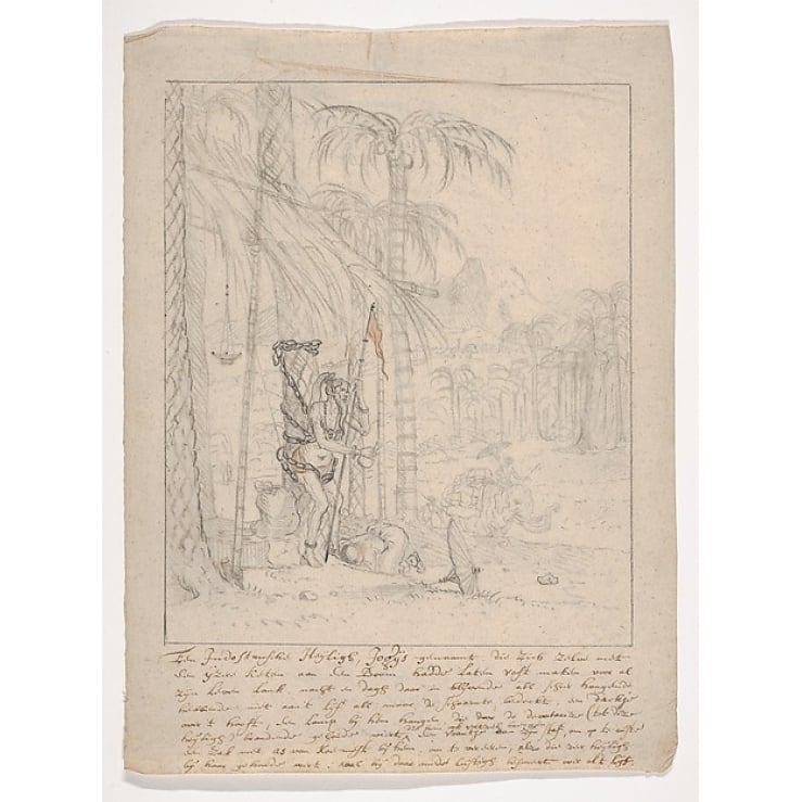 An Indian Yogi Tied to a Palm Tree Poster Print by Willem Schellinks (Dutch Amsterdam 1623 ??1678 Amsterdam) (18 x 24) Image 1