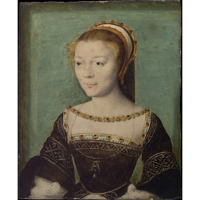 Anne de Pisseleu (1508-1576) Duchesse dEtampes Poster Print by Attributed to Corneille de Lyon (18 x 24) Image 1