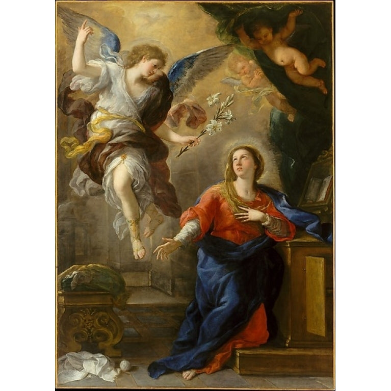 The Annunciation Poster Print by Luca Giordano (Italian Naples 1634 ??1705 Naples) (18 x 24) Image 1