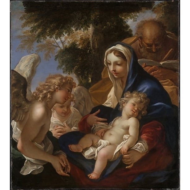 The Holy Family with Angels Poster Print by Sebastiano Ricci (Italian Belluno 1659 ??1734 Venice) (18 x 24) Image 1