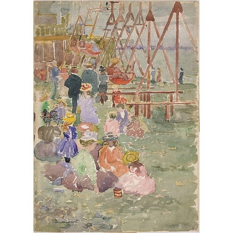 Swings Revere Beach Poster Print by Maurice Brazil Prendergast (American St. John??s Newfoundland 1858??1924 York) Image 1