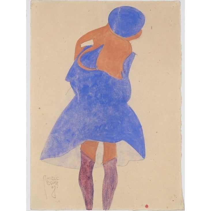 Standing Girl Back View Poster Print by Egon Schiele (Austrian Tulln 1890 ??1918 Vienna) (18 x 24) Image 1