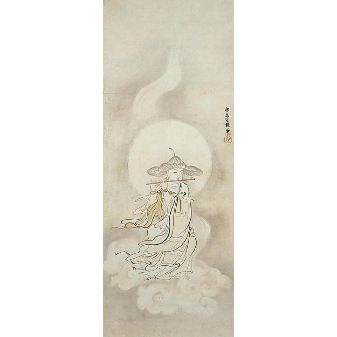 Jizo Bosatsu Playing a Flute Poster Print by Kano Tanyu (Japanese 1602 ??1674) (18 x 24) Image 1