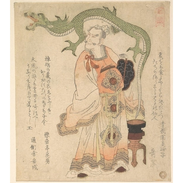 Chinese Sage Evoking a Dragon Poster Print by Yashima Gakutei (Japanese 1786 ??1868) (18 x 24) Image 1