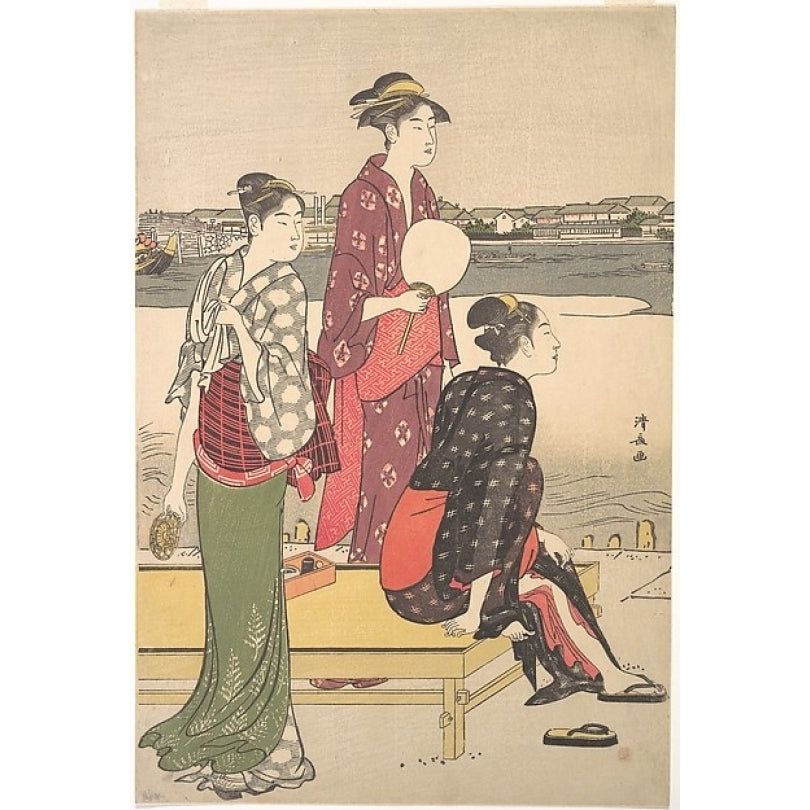 Evening on the Banks of the Sumida River Poster Print by Torii Kiyonaga (Japanese 1752 ??1815) (18 x 24) Image 1