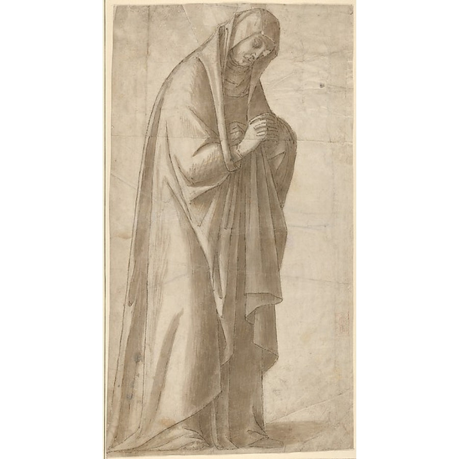 Standing Female Figure (St. Anne; Cartoon for a Painting) Poster Print by Vittore Carpaccio (Italian Venice Image 1