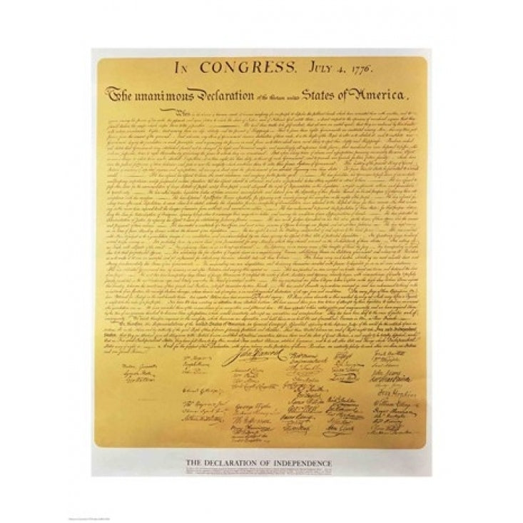 Declaration of Independence of the 13 United States of America of 1776 Poster Print (8 x 10) Image 1