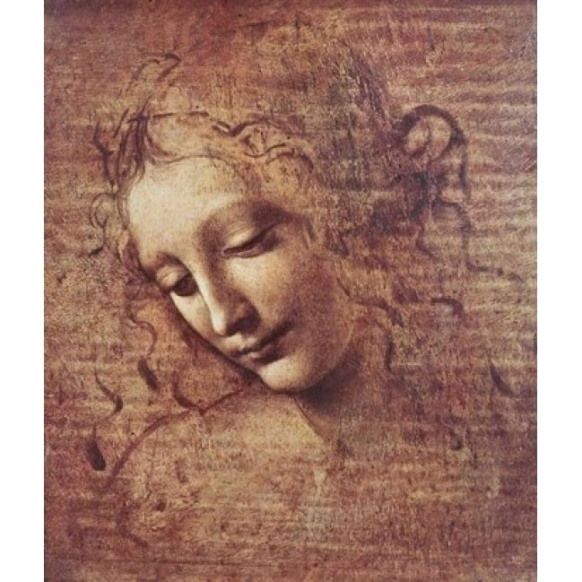 Head of a Young Woman with Tousled Hair Poster Print by Leonardo Da Vinci (8 x 10) Image 1