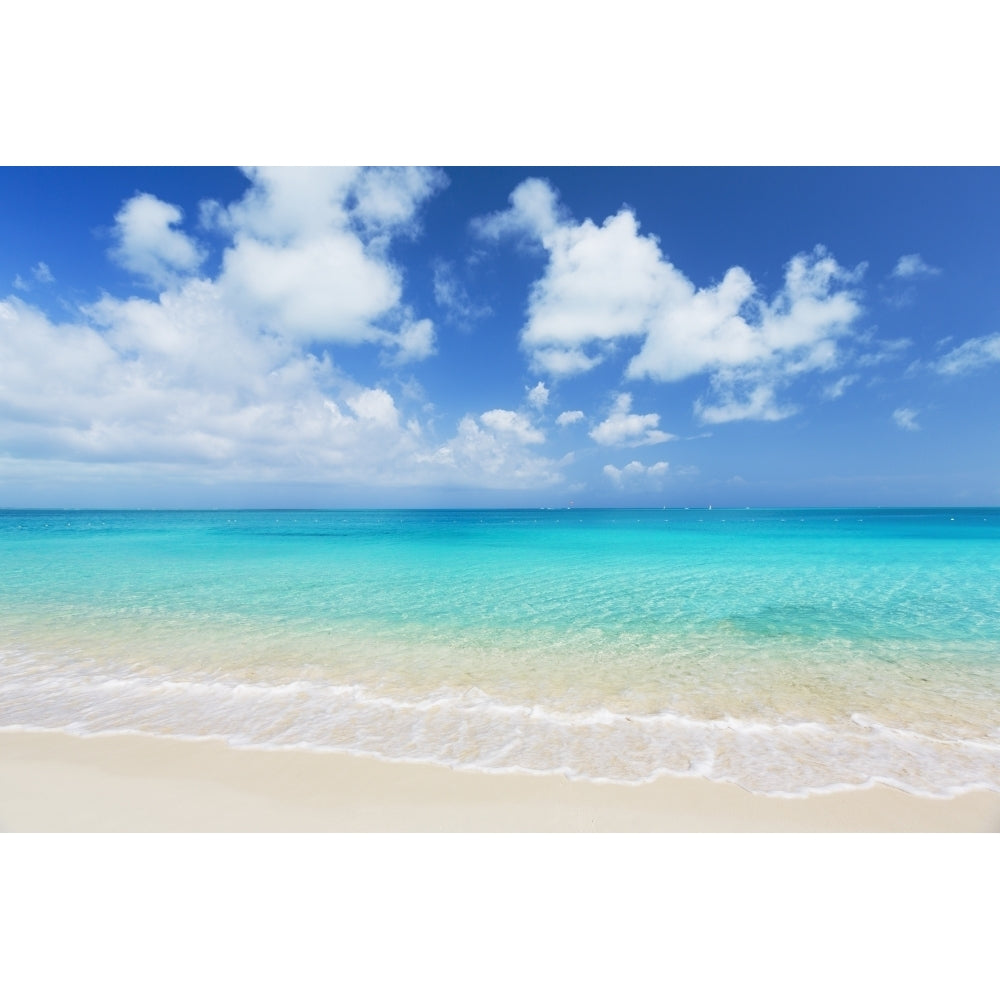 Tropical White Sand Beach and Sea In the Turks and Caicos Islands Poster Print (8 x 10) Image 1