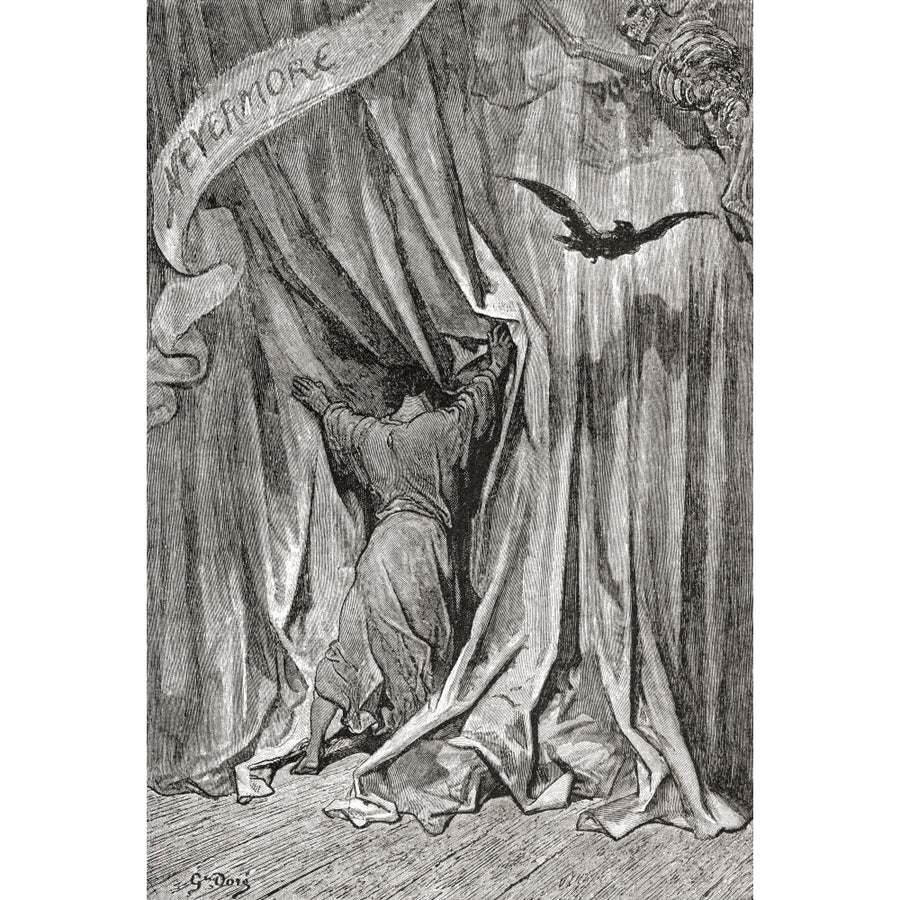 After A Drawing By Gustave Dore For Edgar Allan Poes Poem The Raven From Life And Reminiscences Of Gustave Dore Publi 1 Image 1