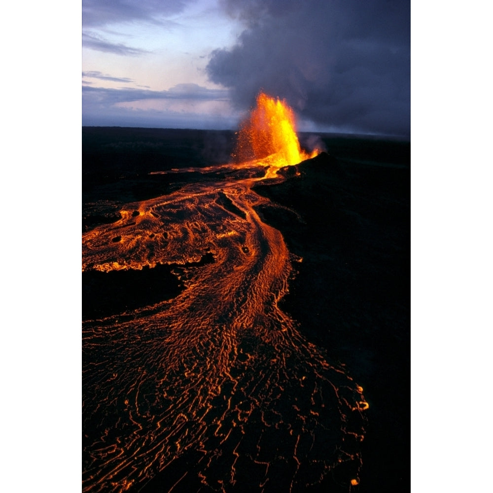 Hawaii Big Island Kilauea Volcano Eruption River Of Lava Aerial Shot A26D Poster Print (8 x 10) Image 1