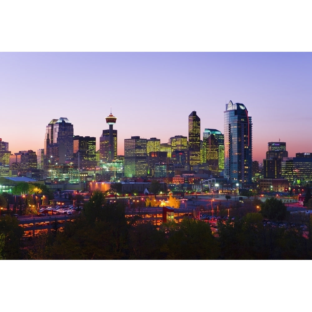 Skyline At Dusk Calgary Alberta Poster Print (8 x 10) Image 1