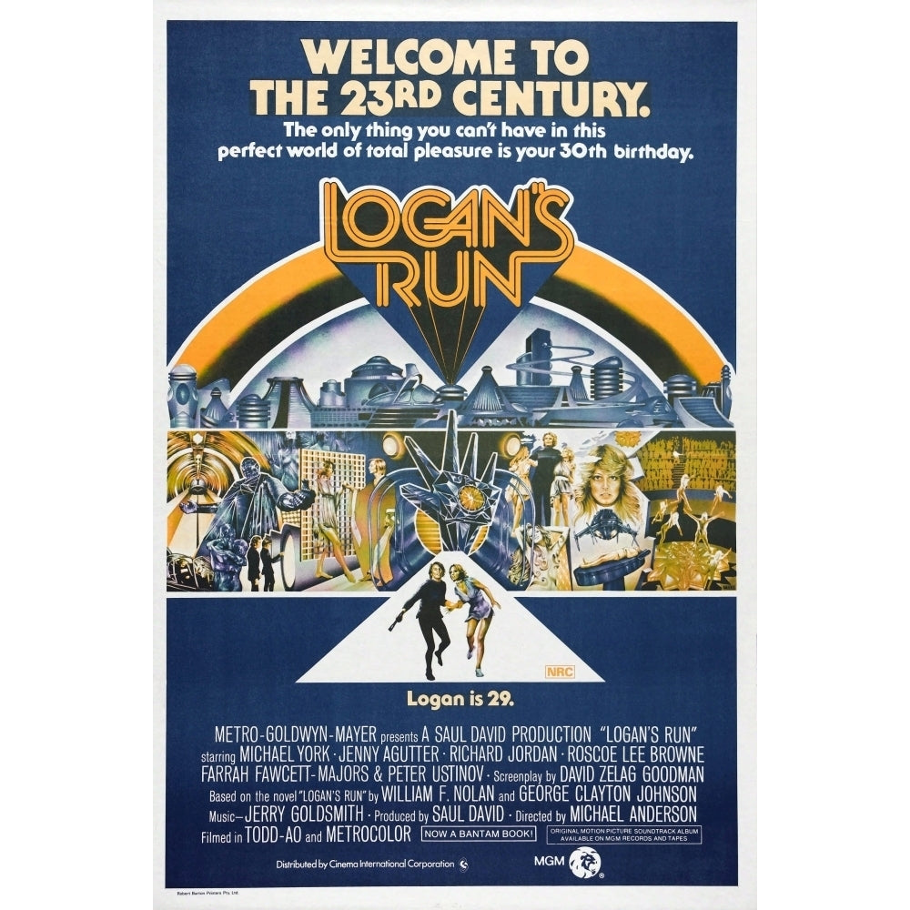 LoganS Run Australian Poster Bottom From Left: Michael York Jenny Agutter 1976 Movie Poster Masterprint (8 x 10) Image 1