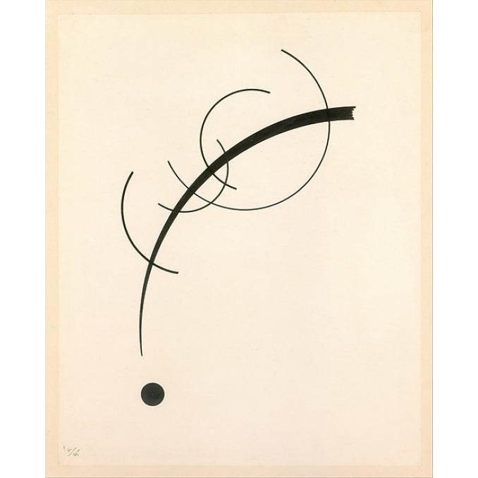 Free Curve to the Point - Accompanying Sound of Geometric Curves Poster Print by Vasily Kandinsky (8 x 10) Image 1