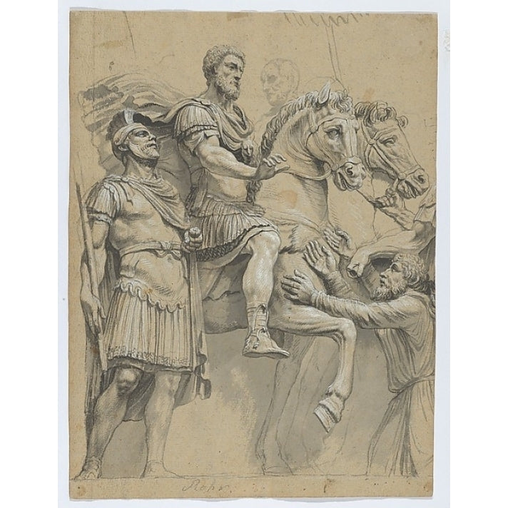 Marcus Aurelius on Horseback (8 x 10); Study of an Antique Vase (8 x 10) Poster Print by German 17th century (8 x 10) Image 1