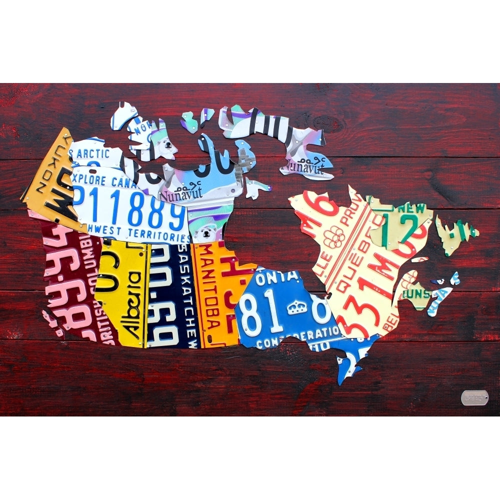 Canada License Plate Map Poster Print by Design Turnpike (10 x 8) Image 1