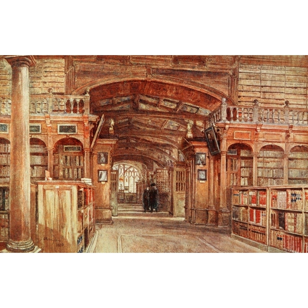 Oxford 1922 Interior of the Bodleian Library Poster Print by John Fulleylove (8 x 10) Image 1