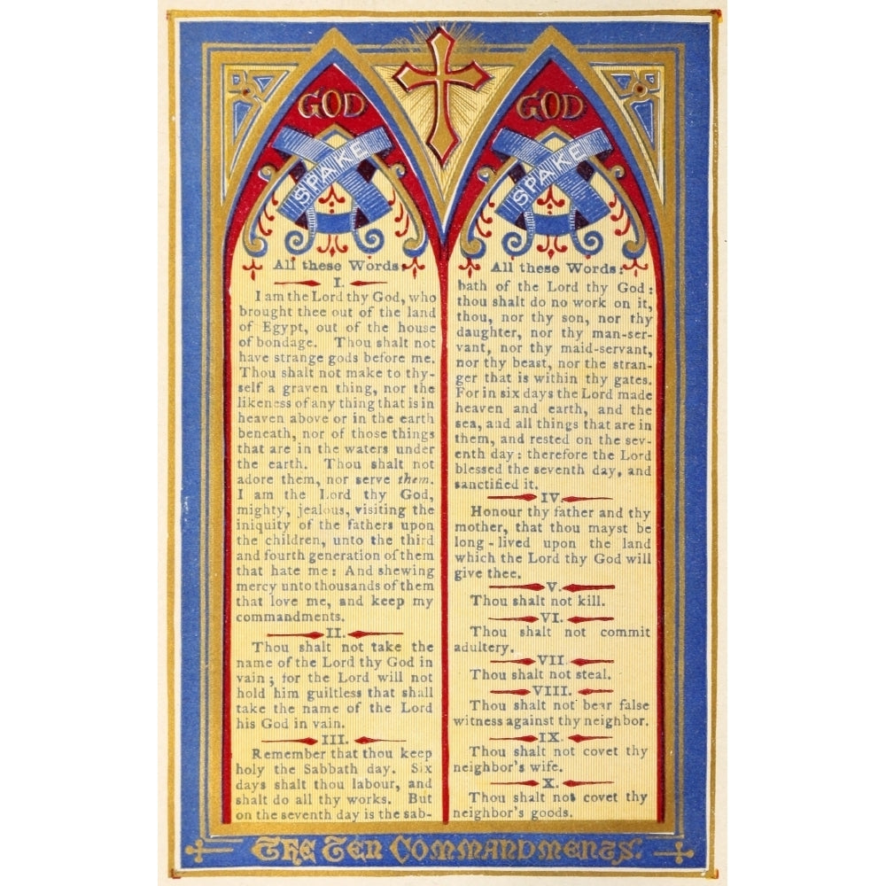 The Key of Heaven 1874 The Ten Commandments Poster Print by Thomas Kelly (8 x 10) Image 1