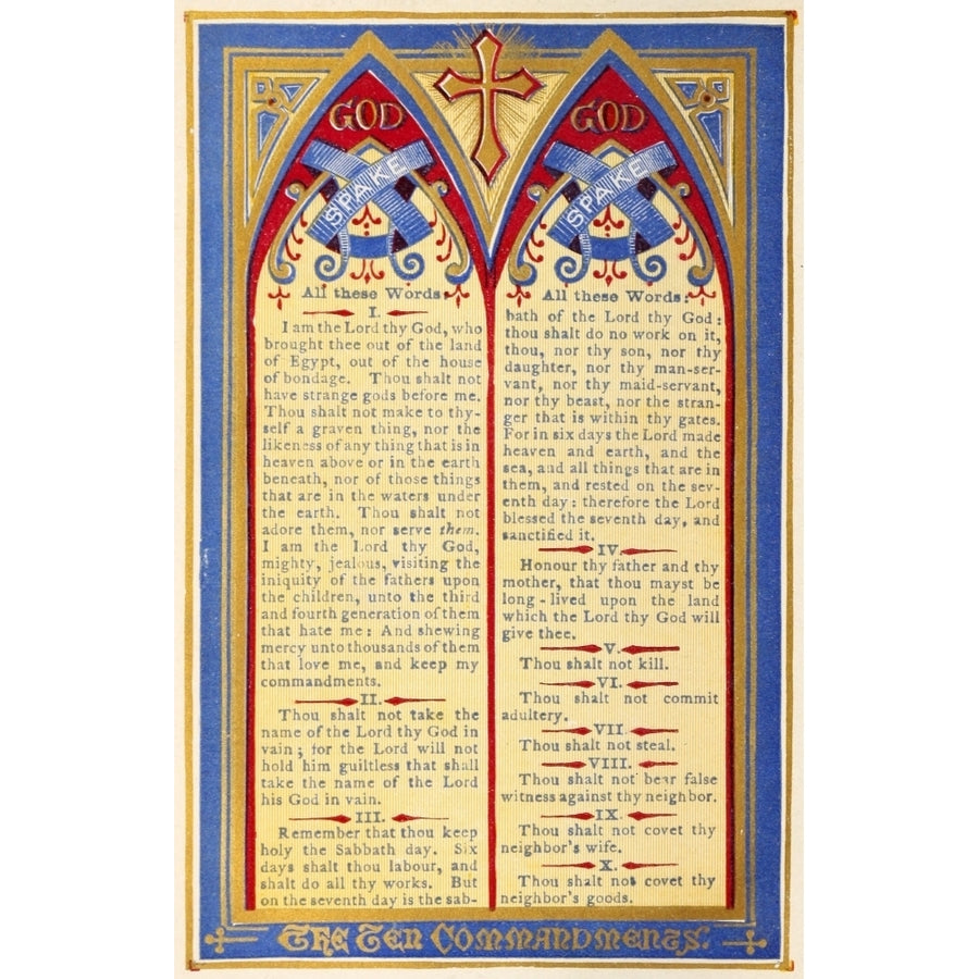 The Key of Heaven 1874 The Ten Commandments Poster Print by Thomas Kelly (8 x 10) Image 1