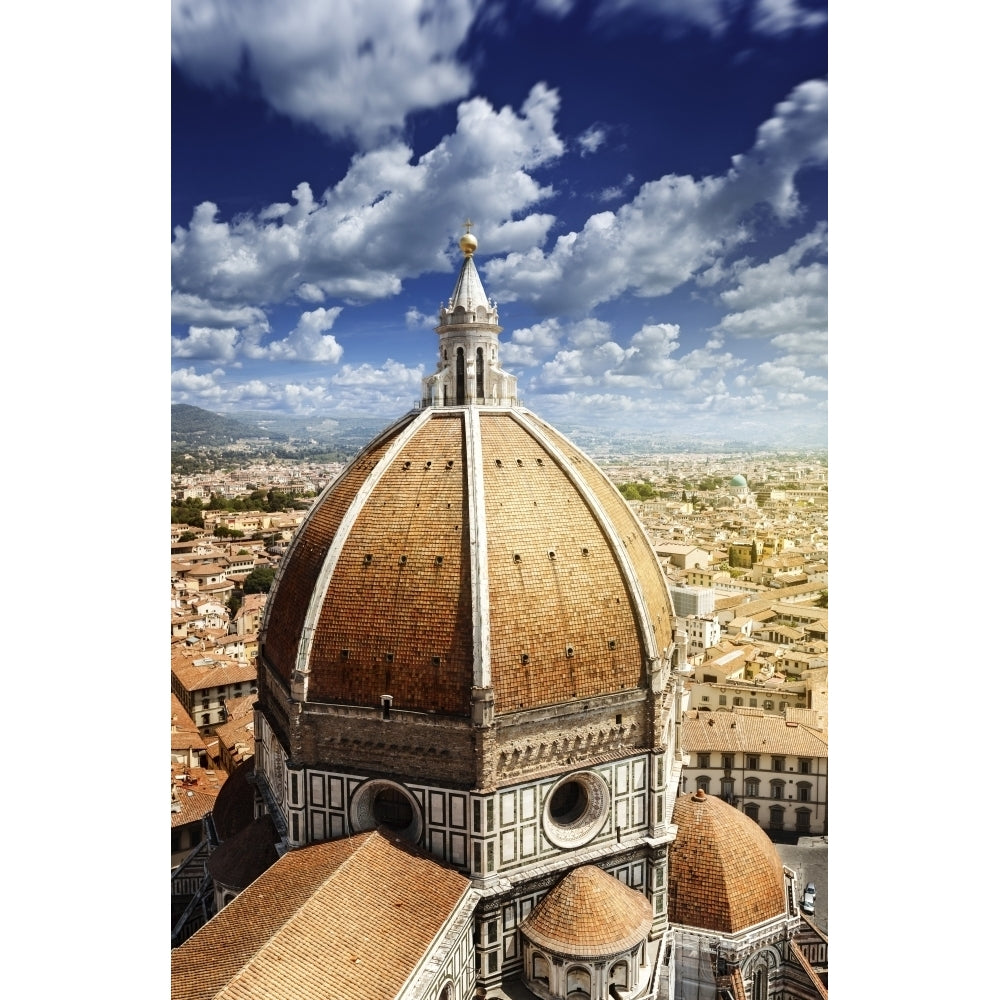 Piazza del Duomo with Basilica of Saint Mary of the Flower Florence Italy Poster Print (8 x 10) Image 1