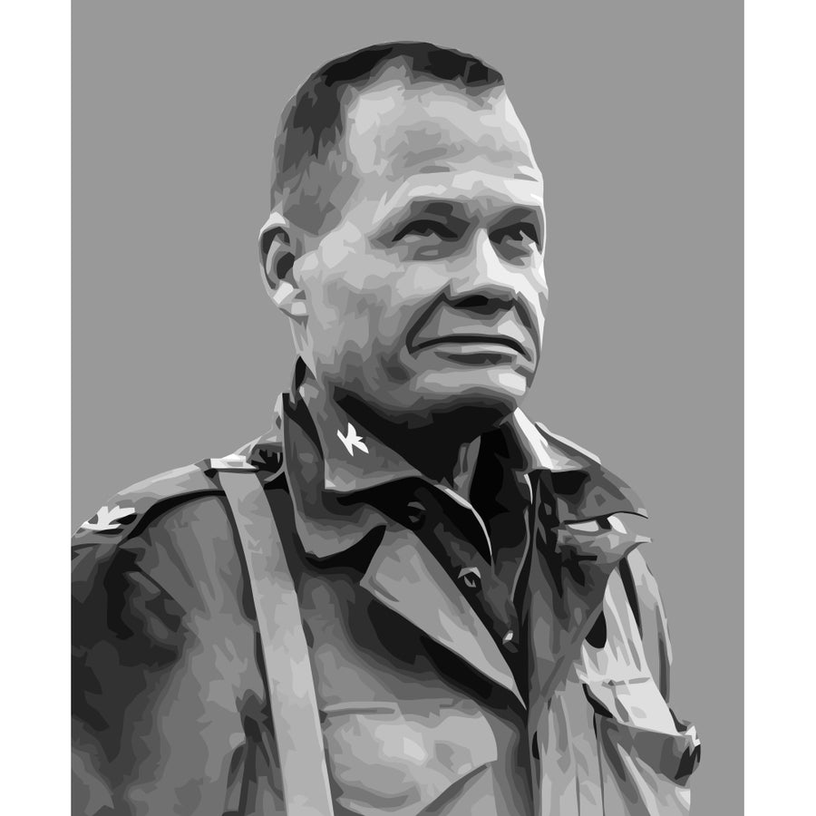 Vector portrait of Lieutenant General Lewis Burwell Chesty Puller Poster Print (8 x 10) Image 1