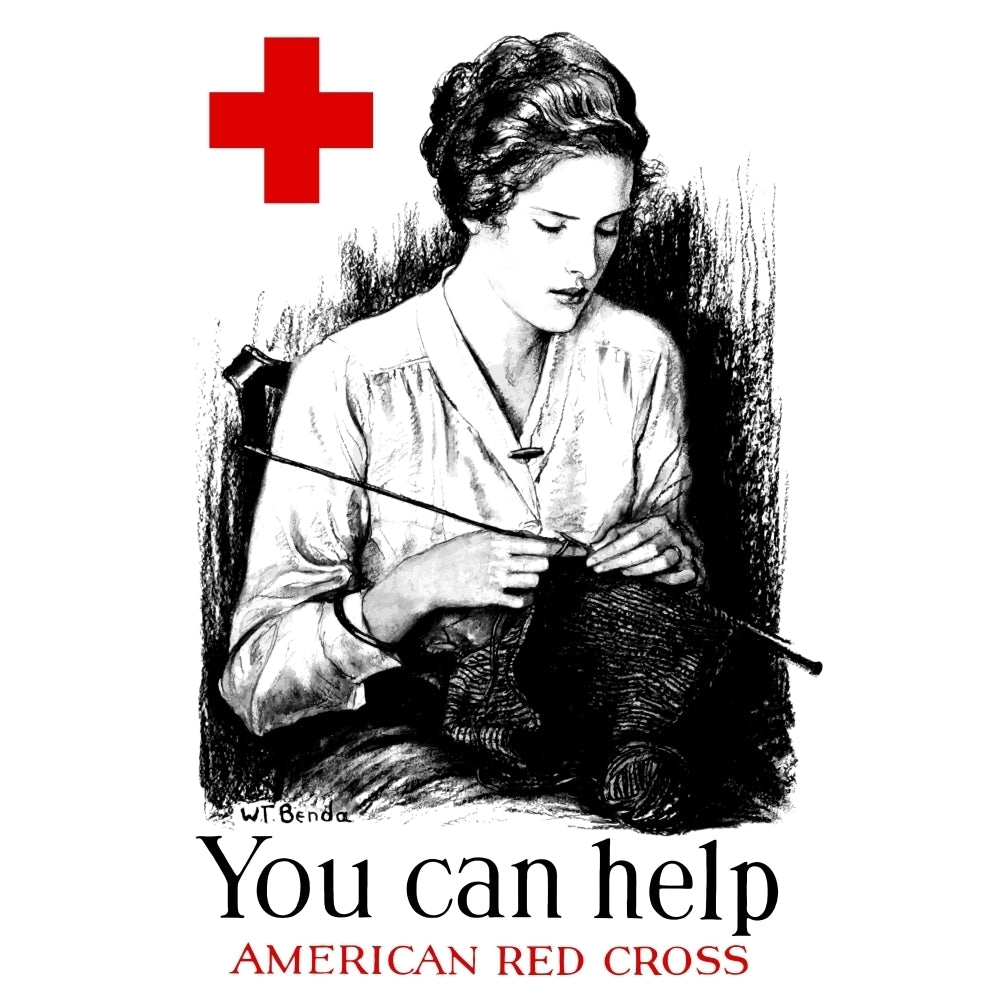 Vintage World War One poster of a young woman knitting Poster Print (8 x 10) Image 1