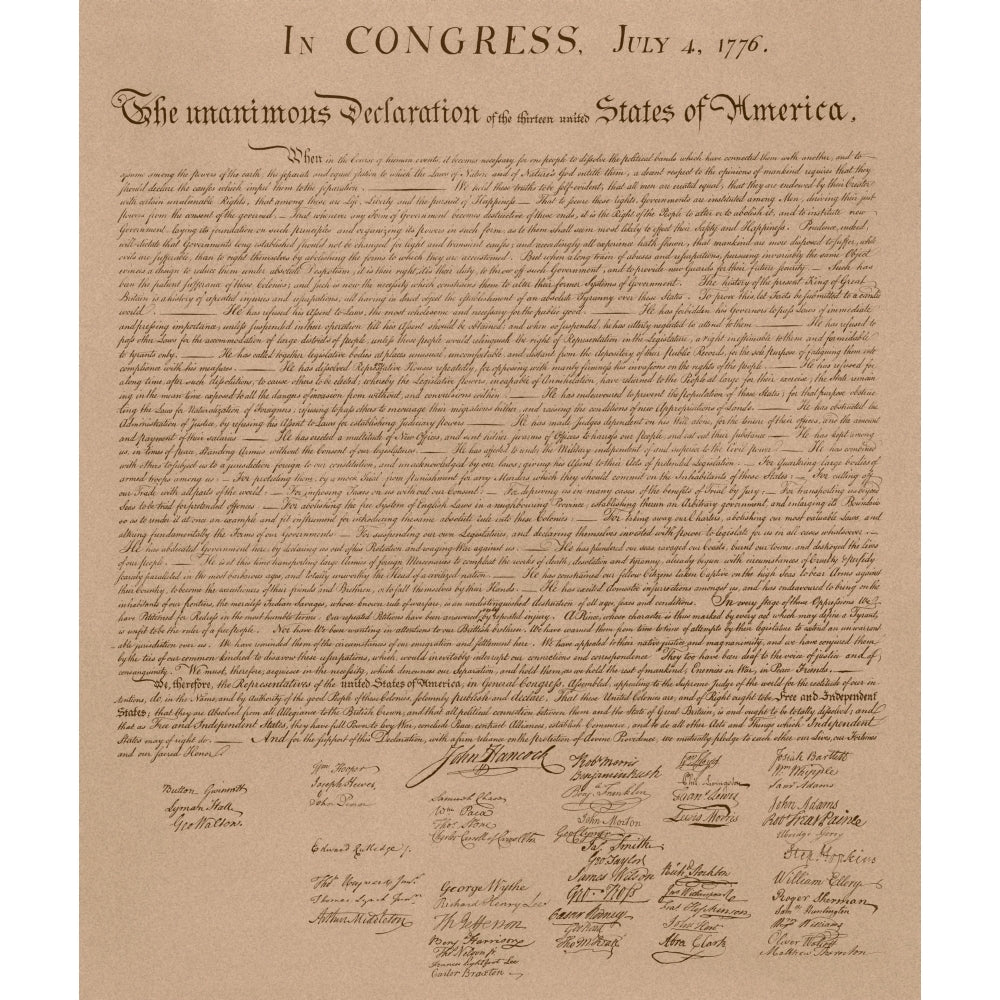 Vintage copy of The United States Declaration of Independence Poster Print (8 x 10) Image 1