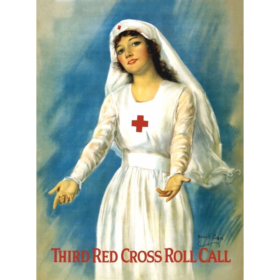 Vintage World War One poster of a Red Cross nurse holding open her arms Poster Print (8 x 10) Image 1