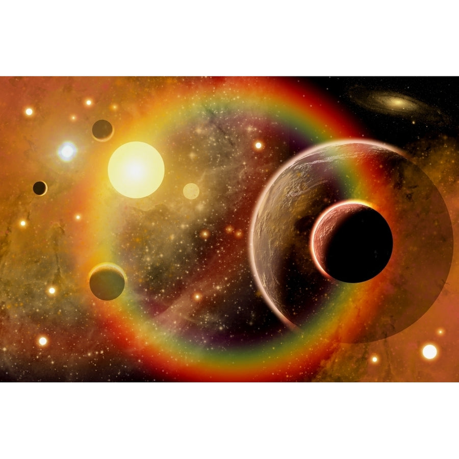 A planetary system in the outer limits of a distant nebula Poster Print (8 x 10) Image 1