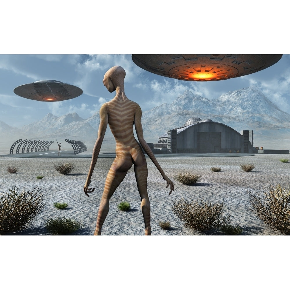 China Lake military base where aliens and humans work together Poster Print (8 x 10) Image 1