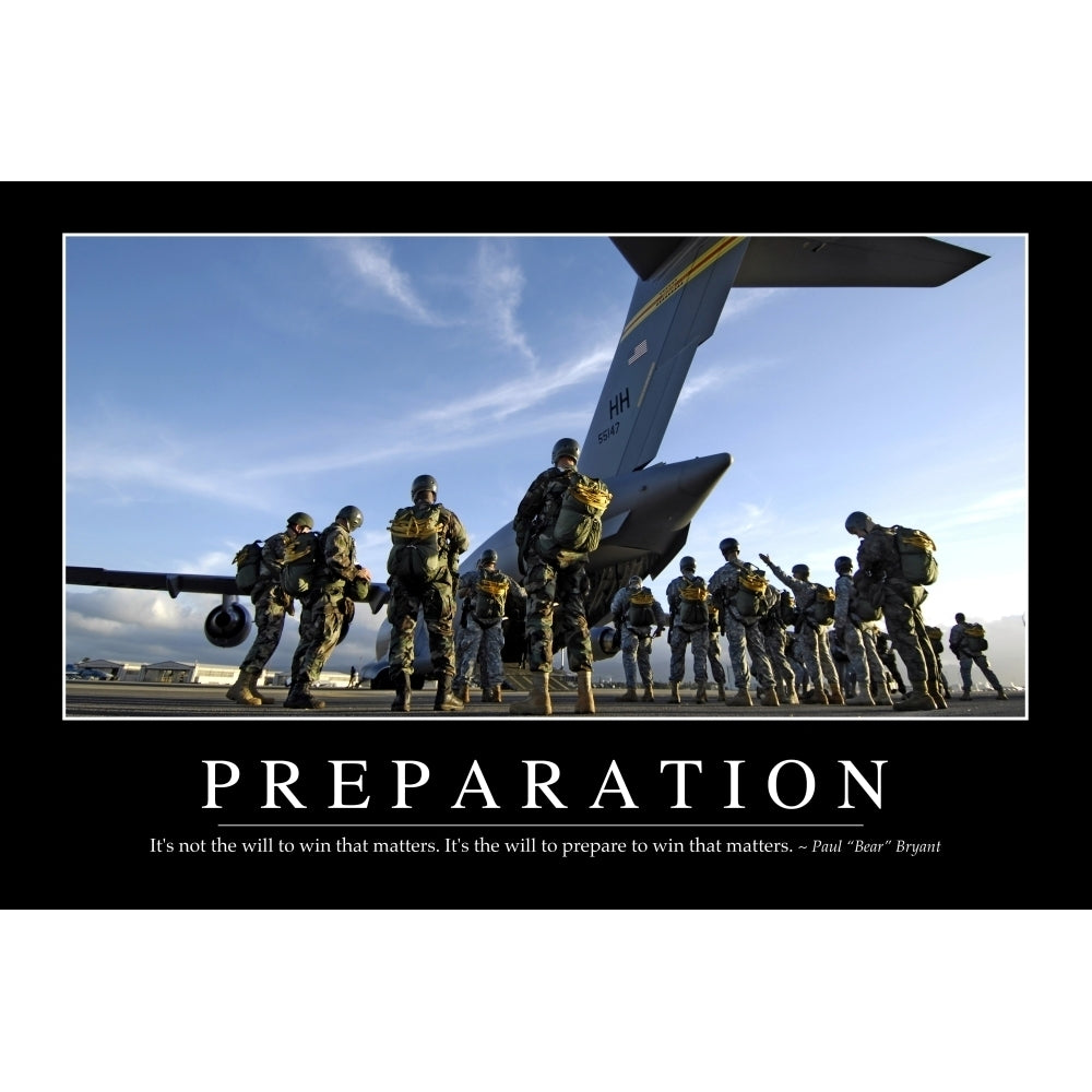 Preparation: Inspirational Quote and Motivational Poster Poster Print (8 x 10) Image 1