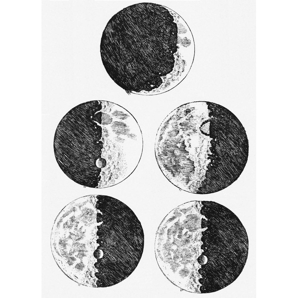 Galileos drawings of the phases of the moon Poster Print (8 x 10) Image 1