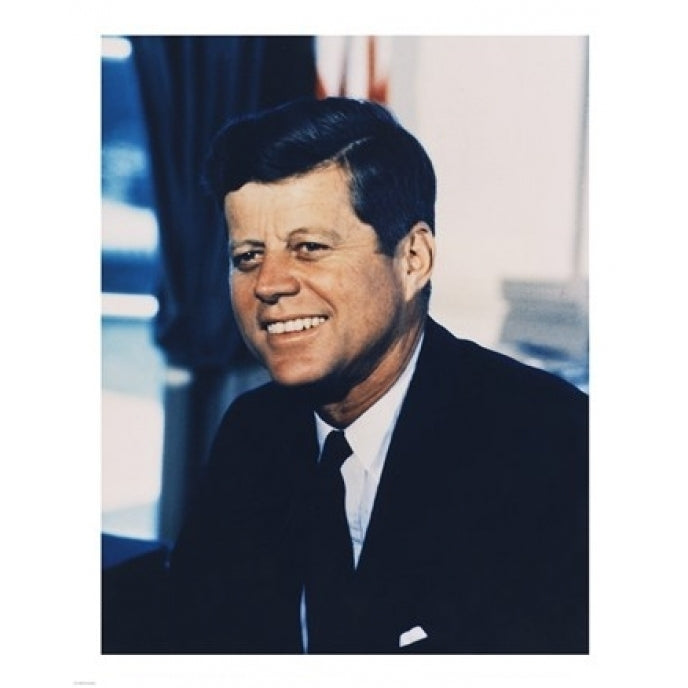 John F. Kennedy White House Color Photo Portrait Poster Print (8 x 10) Image 1