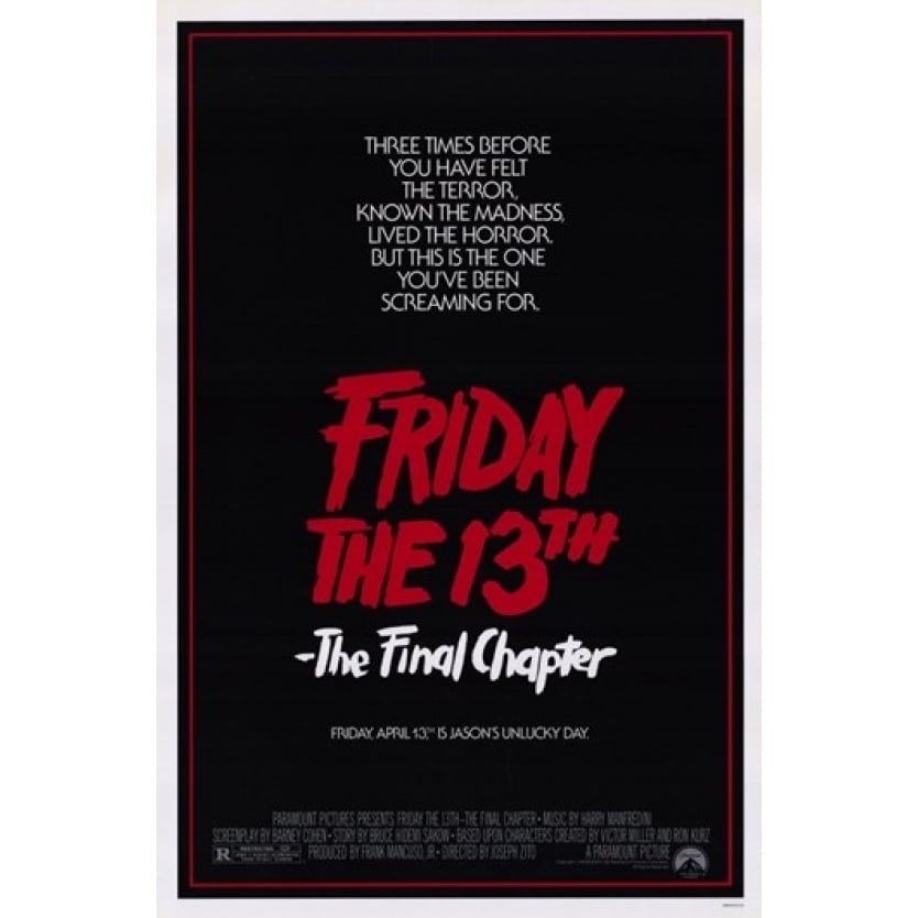 Friday the 13Th Part 4 --the Final Chapt Movie Poster (11 x 17) - Item MOV194188 Image 1