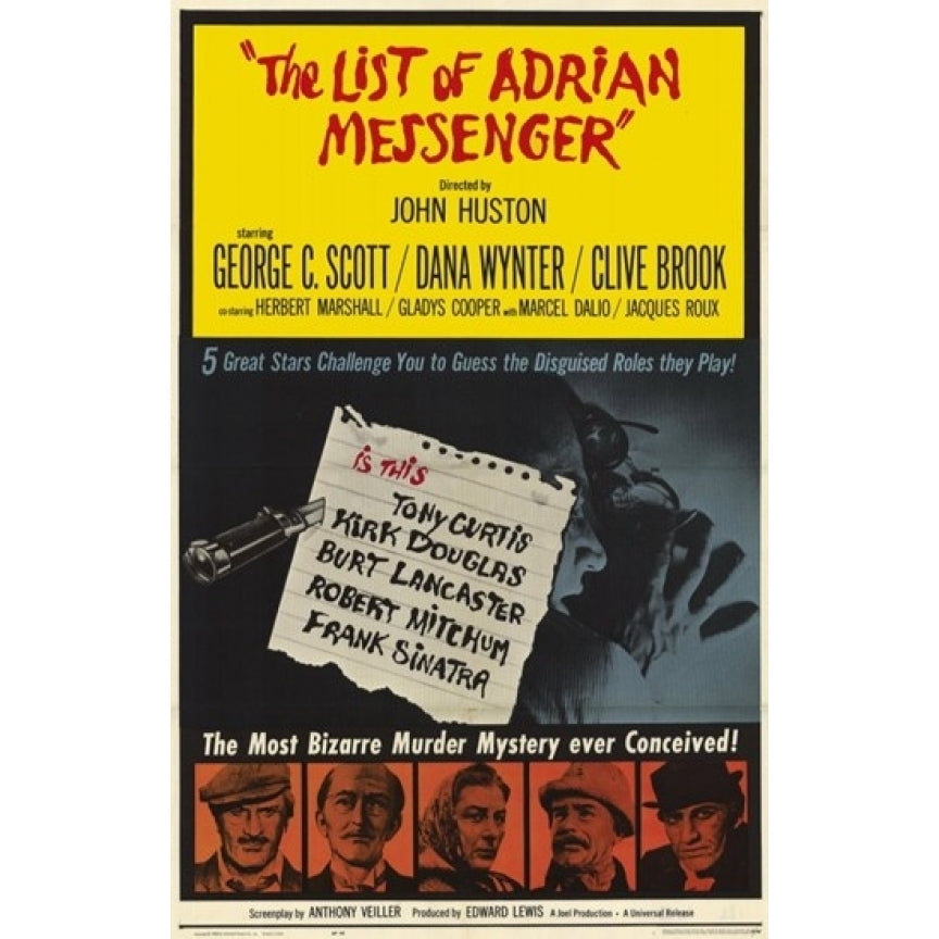 The List of Adrian Messenger Movie Poster (11 x 17) - Item MOV235450 Image 1