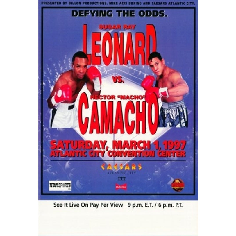 Sugar Ray Leonard vs. Hector Camacho Movie Poster (11 x 17) - Item MOV295494 Image 1