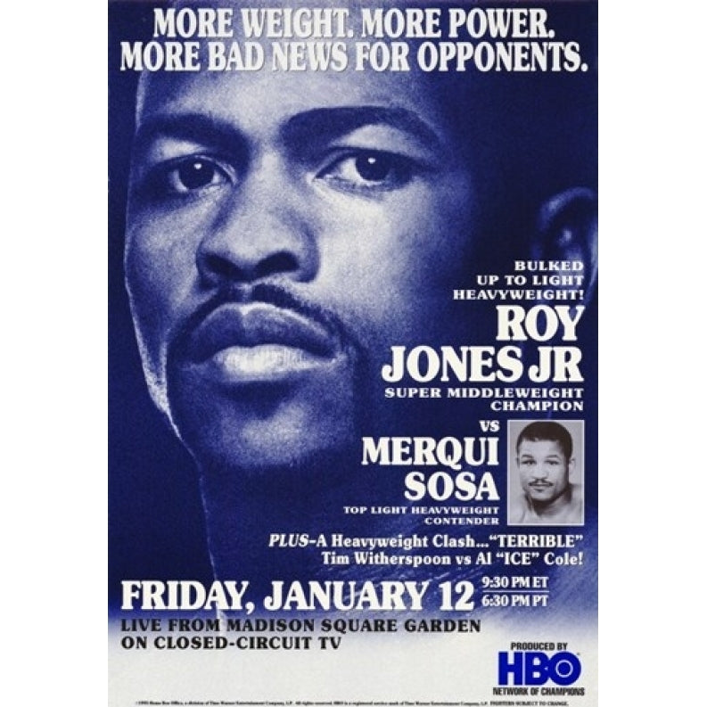 Roy Jones Jr. Vs Merqui Sosa Movie Poster (11 x 17) - Item MOV295497 Image 1