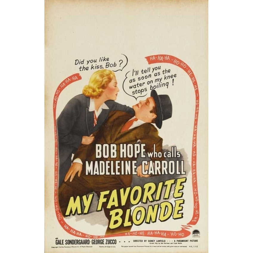 My Favorite Blonde Movie Poster Print (27 x 40) - Item MOVAB88404 Image 1