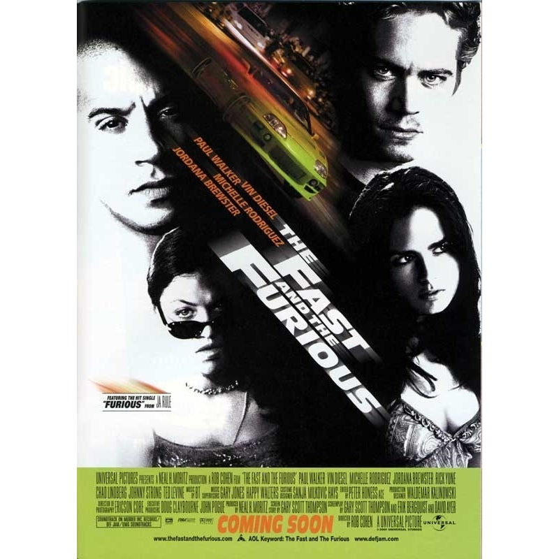 The Fast and the Furious Movie Poster Print (11 x 17) - Item MOVAJ7532 Image 1