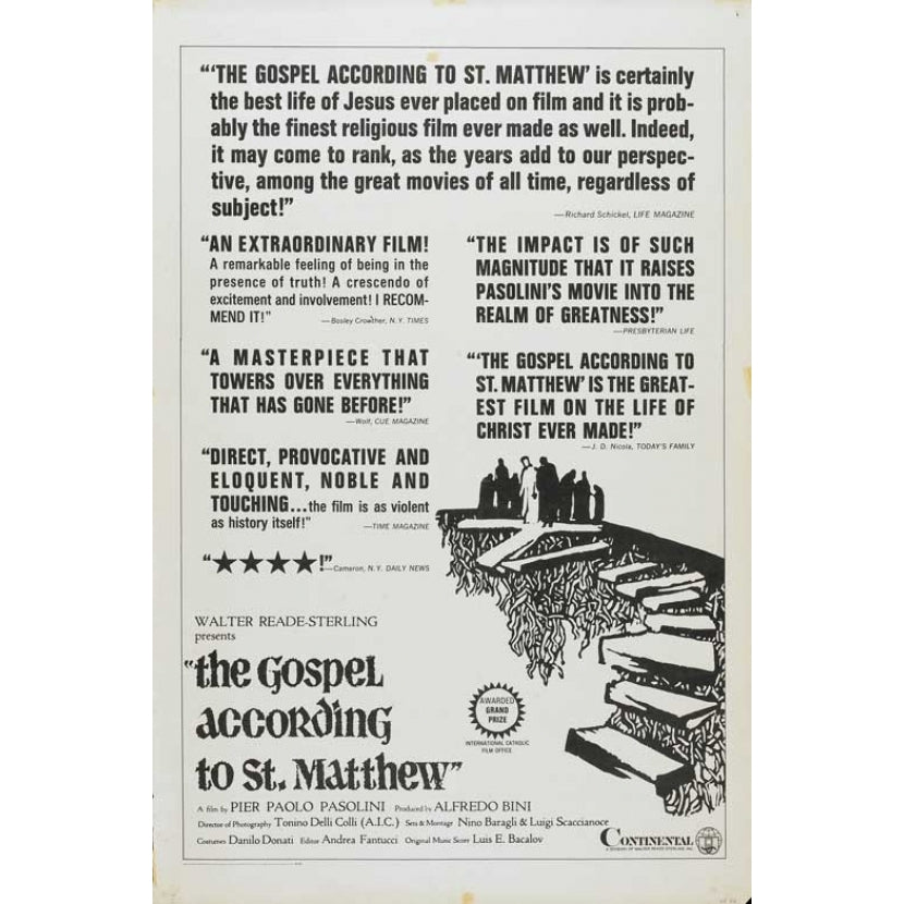 The Gospel According to St. Matthew Movie Poster Print (27 x 40) - Item MOVCB24073 Image 1