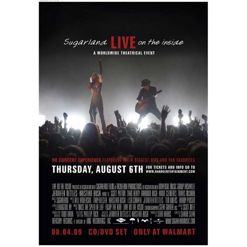 Sugarland Live on the Inside Movie Poster (11 x 17) - Item MOVCB63530 Image 1